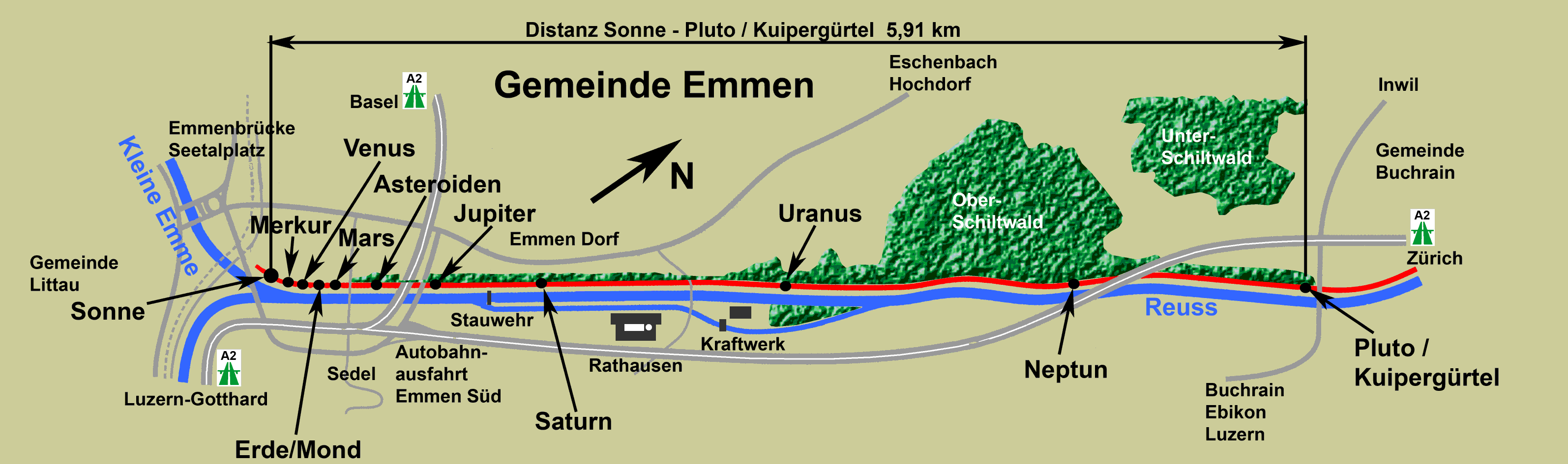 Karte Reussufer